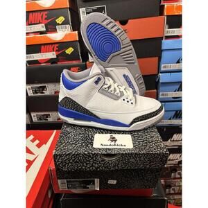 Air Jordan 3 Racer Blue Retro Size 9 Mens White Sneakers 2021 CT8532-145
